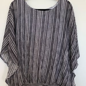 Aqua Blues Sz 1X Striped Batwing Blouse